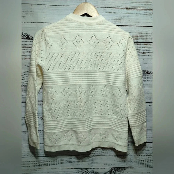 Handmade Cream Knit Button Cardigan for Women See‎ Measurements - Picture 3 of 3